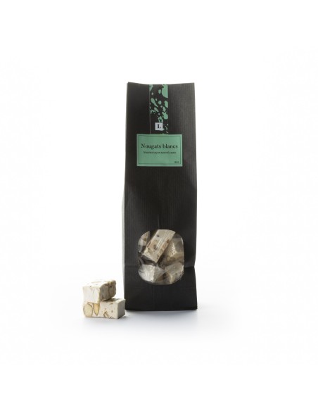 Soft Montélimar-style white nougat