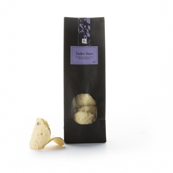 Fine White Chocolate Tiles with Almond Pieces