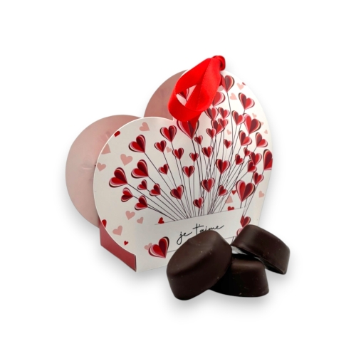 Coffret de Pralinés Amandes, chocolat noir