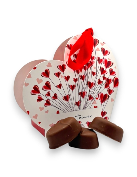 Box of White Almond Pralines, Milk Chocolate