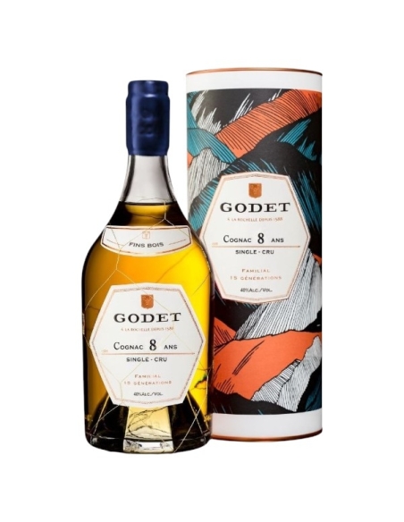 Cognac Godet 8 Years, Single Cru, Fins Bois, 40%, Cognac AOC, 40%