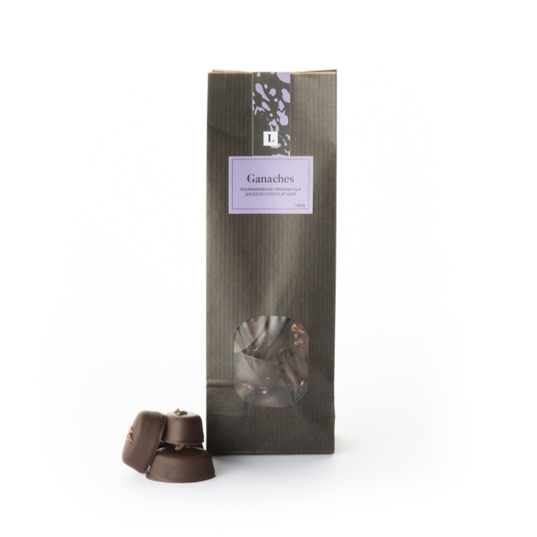Ganaches gourmandes de Tanzanie aux grués de chocolat noir