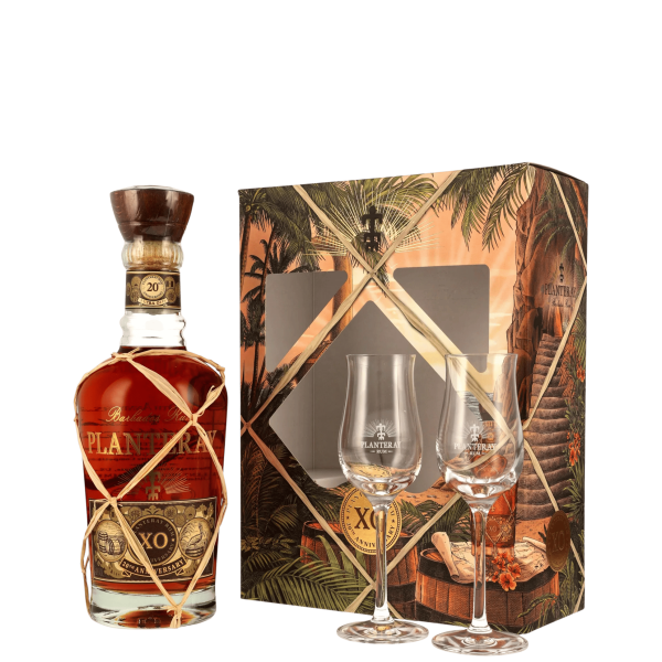 Planteray Rum XO 20TH Anniversary, coffret 2 verres, Rhum 40%