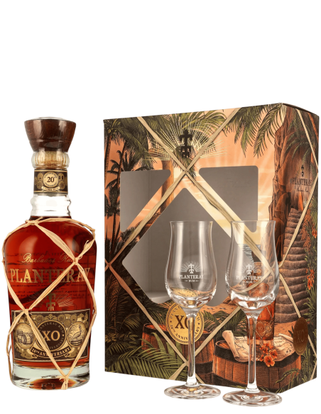 Planteray Rum XO 20TH Anniversary, coffret 2 verres, Rhum 40%