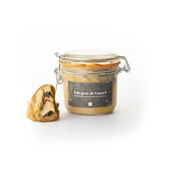 Foie gras de Canard entier du Sud-Ouest Mi-Cuit à la truffe 3%