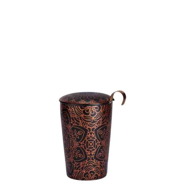 Tisanière Teaeve Mandala Noire – Porcelaine double paroi (35 cl)