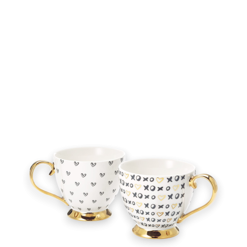 Porcelain Mug Duo with Gold Detailing - 0.35L - Louvins