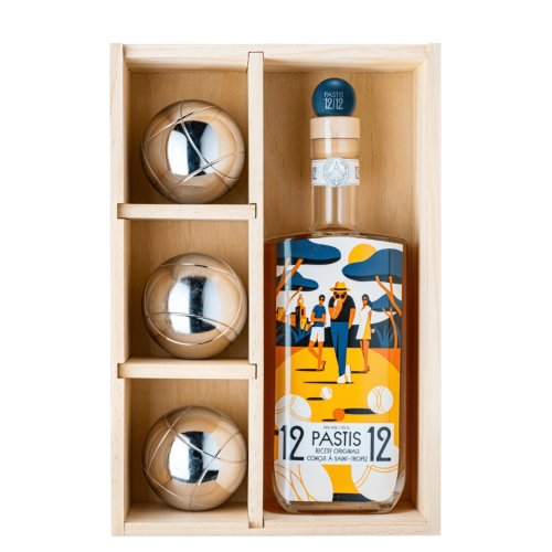 Pastis 12/12 - Pétanque set (3 boules) - Pastis 45%