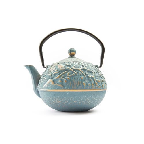 Cast Iron Teapot with Meng Fuji Relief