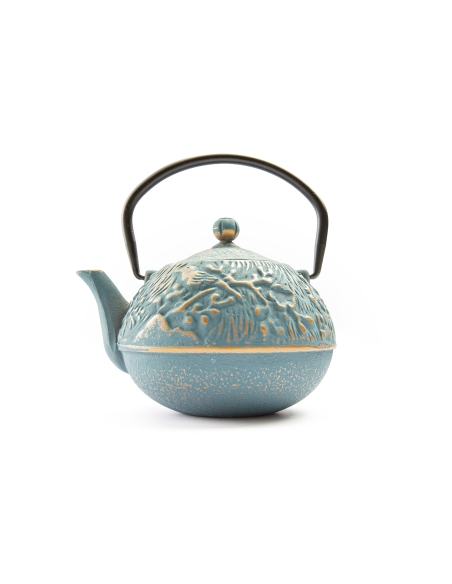 Cast Iron Teapot with Meng Fuji Relief
