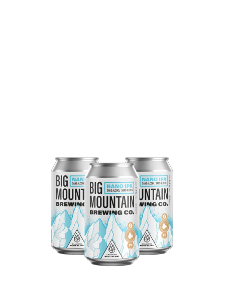 Big Mountain Brewing Co. - Nano IPA sans gluten - Pack de 3 - Sans alcool - Bière Sans alcool 0,5%