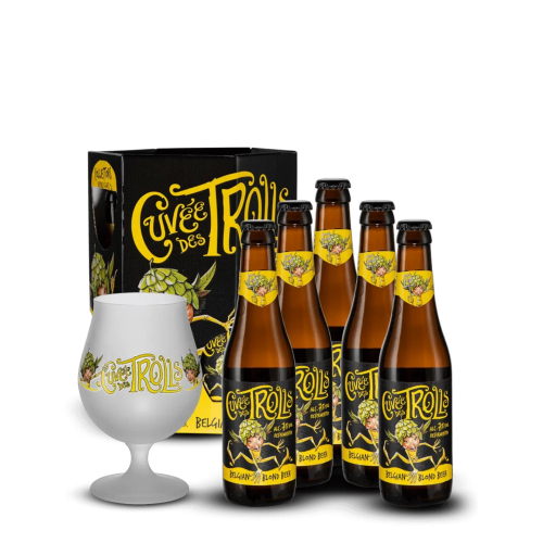 Brasserie Dubuisson - Cuvée des Trolls 5x33cl + 1 verre - Bière blonde 7,0%