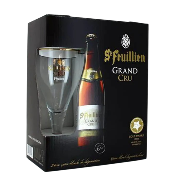 Brasserie de Saint-Feuillien - Grand Cru 4 x 33cl bottles + 1 glass - Abbey  beer 9.5%