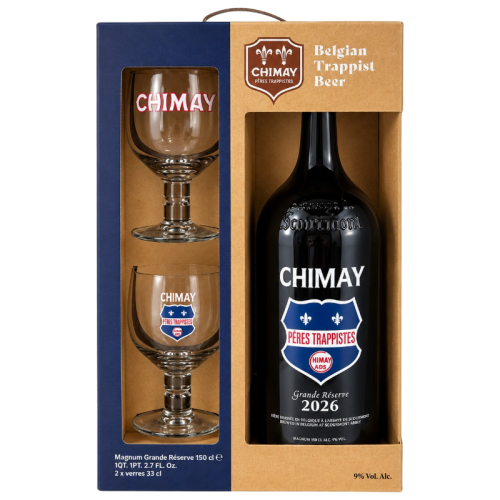 Chimay Abbey - 2026 Chimay Grande Réserve Magnum + 2 glasses - Trappist beer 9%