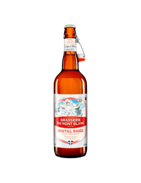 Brasserie du Mont-Blanc - Cristal Rosée 75cl - Bière blonde aromatisée 4,7%