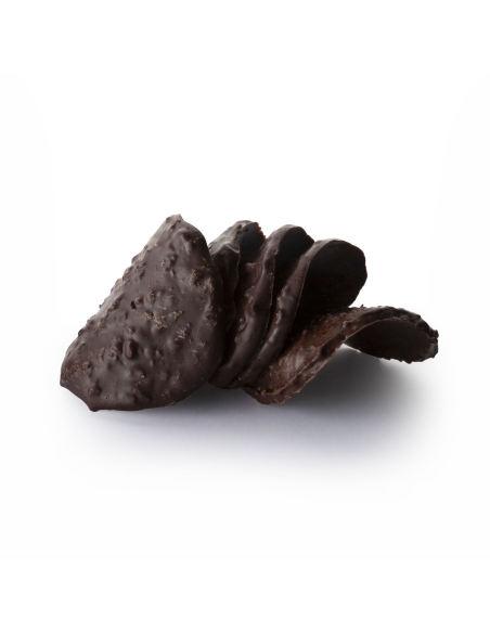 Tuiles fines de Chocolat noir aux éclats de caramel d’Isigny
