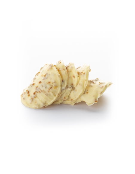 Tuiles fines de Chocolat blanc aux éclats de caramel d’Isigny