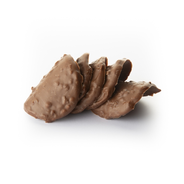 Tuiles fines de Chocolat au lait aux éclats de caramel d’Isigny